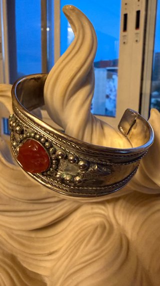 Brazalete en Plata Egipcia y Cornalina Natural