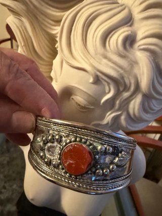 Brazalete en Plata Egipcia y Cornalina Natural