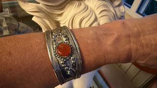 Brazalete en Plata Egipcia y Cornalina Natural