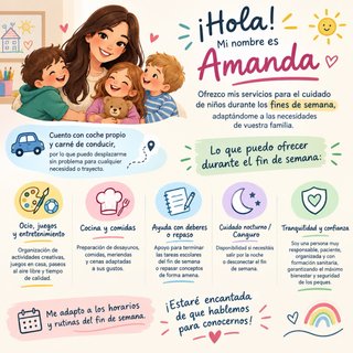 Cuidado de niños fines de semana y festivos