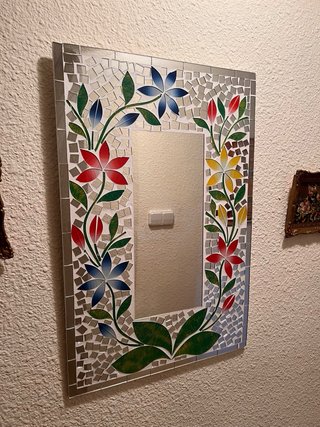 Conjunto recibidor vintage espejo mosaico