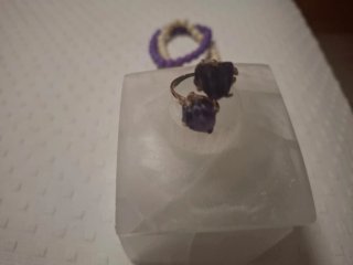 Anillo Plata Labradorita Bruta Ajustable
