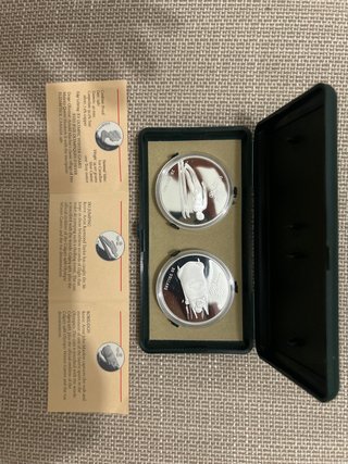 Estuche 2 Monedas Olimpiadas Calgary 1988 Salto