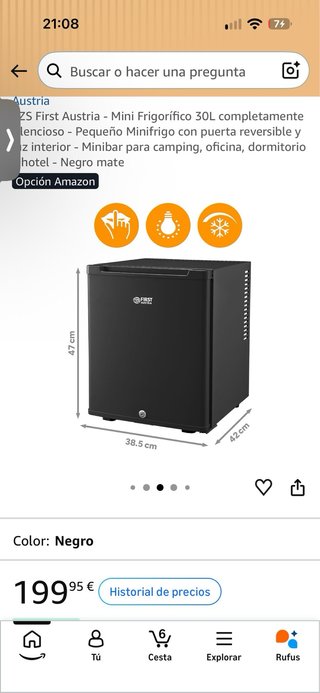 Mini Nevera pequeña 30L negra nueva
