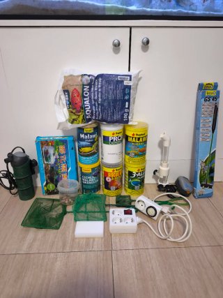 Acuario 288L con mueble blanco completo