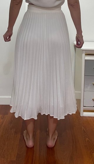 Falda plisada blanca, talla S
