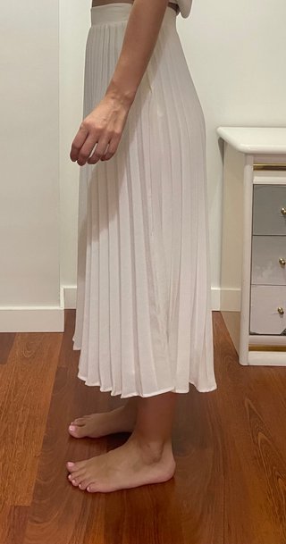 Falda plisada blanca, talla S