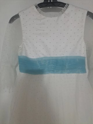 Vestido de Comunión Blanco y Azul