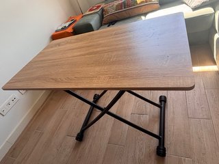 Mesa centro elevable madera/negro IDMarket SIN USO