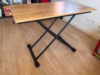 Mesa centro elevable madera/negro IDMarket SIN USO