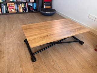 Mesa centro elevable madera/negro IDMarket SIN USO