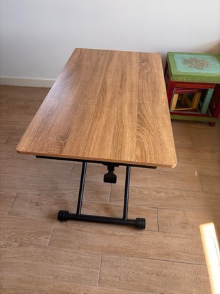 Mesa centro elevable madera/negro IDMarket SIN USO
