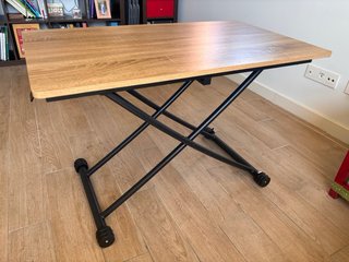 Mesa centro elevable madera/negro IDMarket SIN USO
