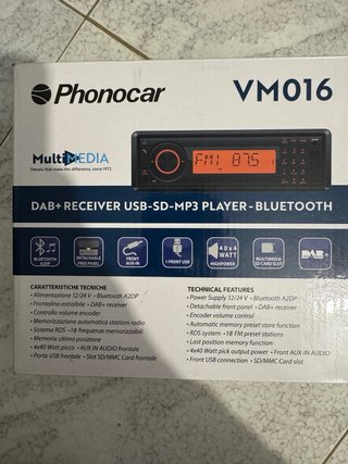 Radio Coche Bluetooth Phonocar VM016 1 DIN