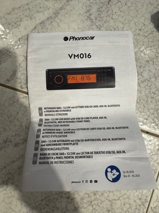 Radio Coche Bluetooth Phonocar VM016 1 DIN