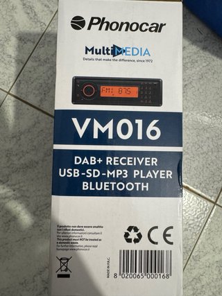 Radio Coche Bluetooth Phonocar VM016 1 DIN