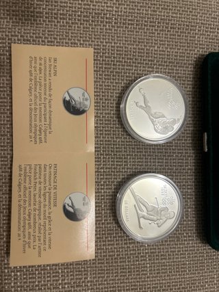 Estuche 2 Monedas Olimpiadas Calgary 1988