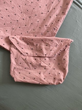 Edredón cuna + funda rosa estrellas
