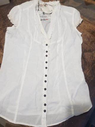 Blusa Blanca Zara Talla M