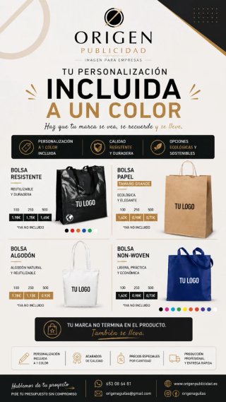 Servicios publicitarios y Ropa personalizada