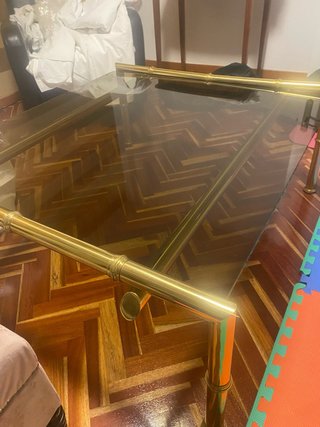 Mesa de Centro de Cristal y Metal