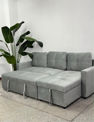 Sofá Cama Gris con Arcón