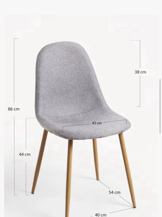 Pack 5 Sillas de Comedor Teok Gris Claro