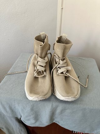 Zapatillas Botín Elástico Beige