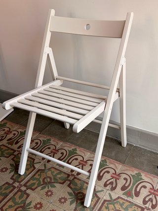 Silla Plegable de Madera Blanca