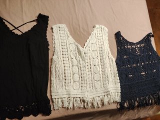 Set di 3 canotte traforate
