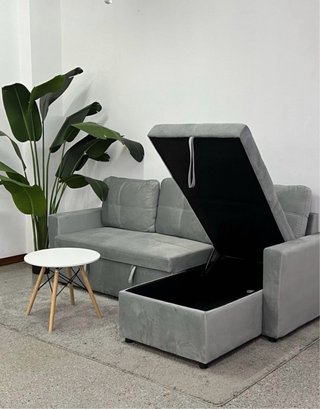 Sofá Cama Gris con Arcón
