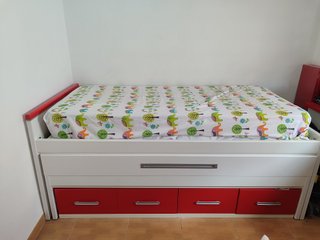 Cama Nido 90cm con Escritorio y Zapatero