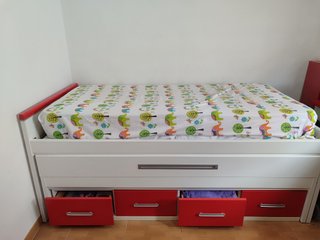 Cama Nido 90cm con Escritorio y Zapatero