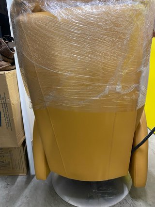 Butaca Masaje Eléctrica Piel Amarilla