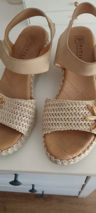 Sandalias Pitillos Talla 38 Beige