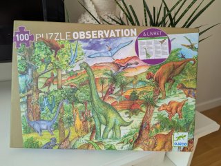 Puzzle Dinosaurios 100 Piezas con poster y libro
