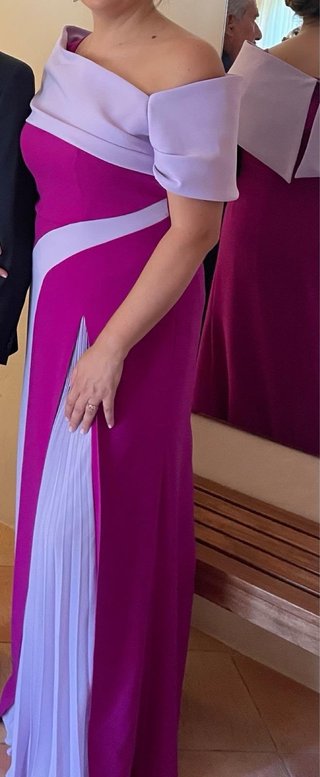 Vestido Carla Ruiz rosa y morado