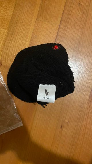 Berretto Polo Ralph Lauren nero a coste