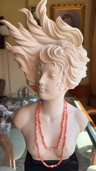 Collar Vintage estilo Coral Rosa Piel de Ángel