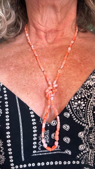 Collar Vintage estilo Coral Rosa Piel de Ángel