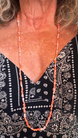 Collar Vintage estilo Coral Rosa Piel de Ángel