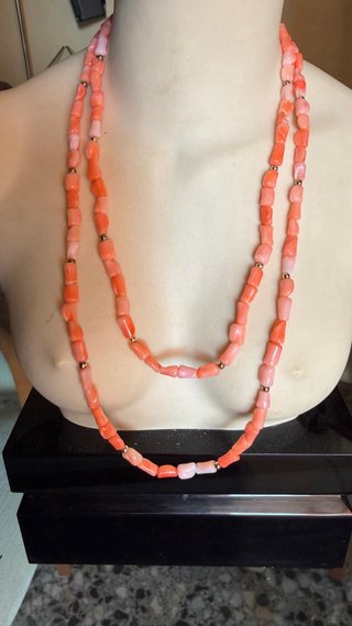 Collar Vintage estilo Coral Rosa Piel de Ángel