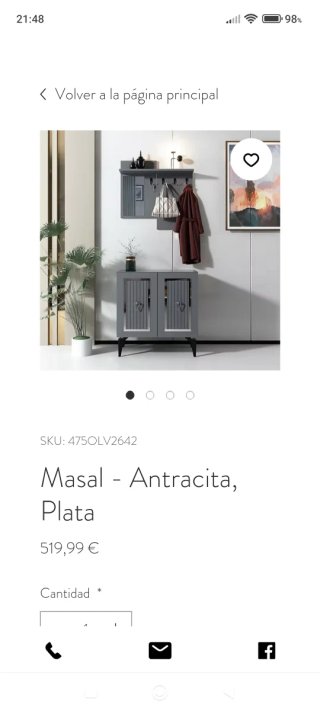 Recibidor Masal Antracita con Espejo