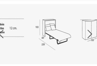 Mueble Cama Plegable con Colchón Incluido