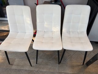 Set 3 Sedie Imbottite Bianche