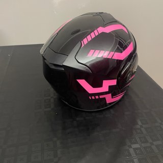 Casco Moto Modular Talla S Negro/Rosa
