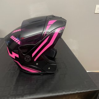 Casco Moto Modular Talla S Negro/Rosa