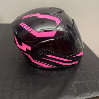 Casco Moto Modular Talla S Negro/Rosa