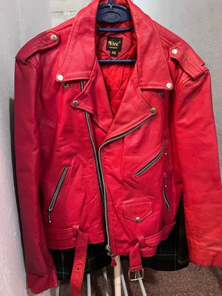 Chaqueta de Cuero Roja Nice London