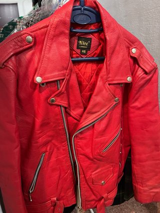 Chaqueta de Cuero Roja Nice London